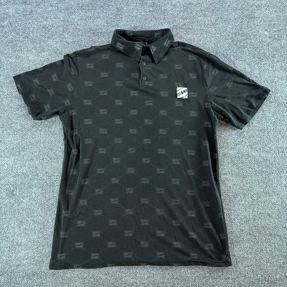 FMF Racing Mens Black Short‎ Sleeve Polo Shirt Motocross Large Moto Y2K 2000s